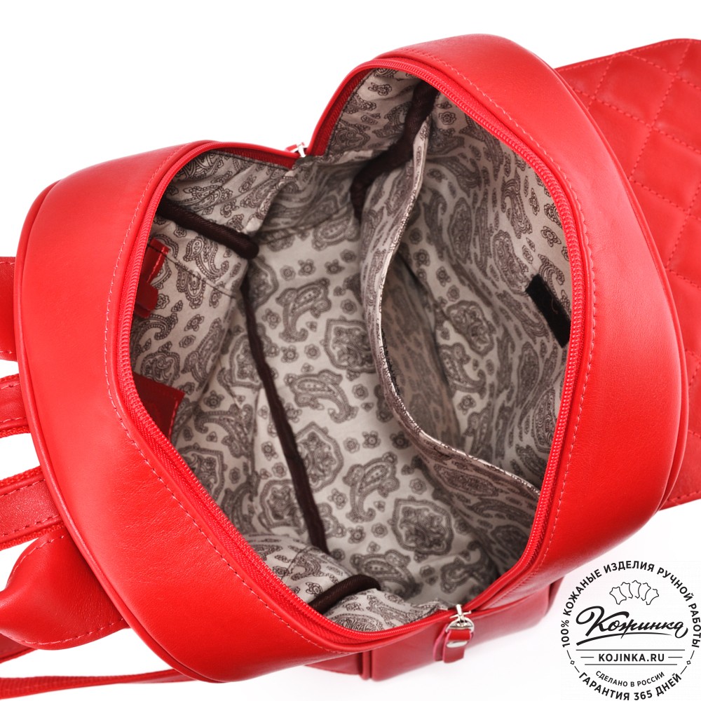 Женский кожаный рюкзак "Гермиона" (красный)